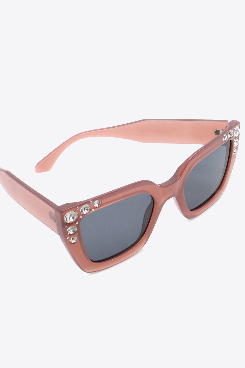 Inlaid Rhinestone Polycarbonate Sunglasses-Teresa&#39;s Fashionista LLC