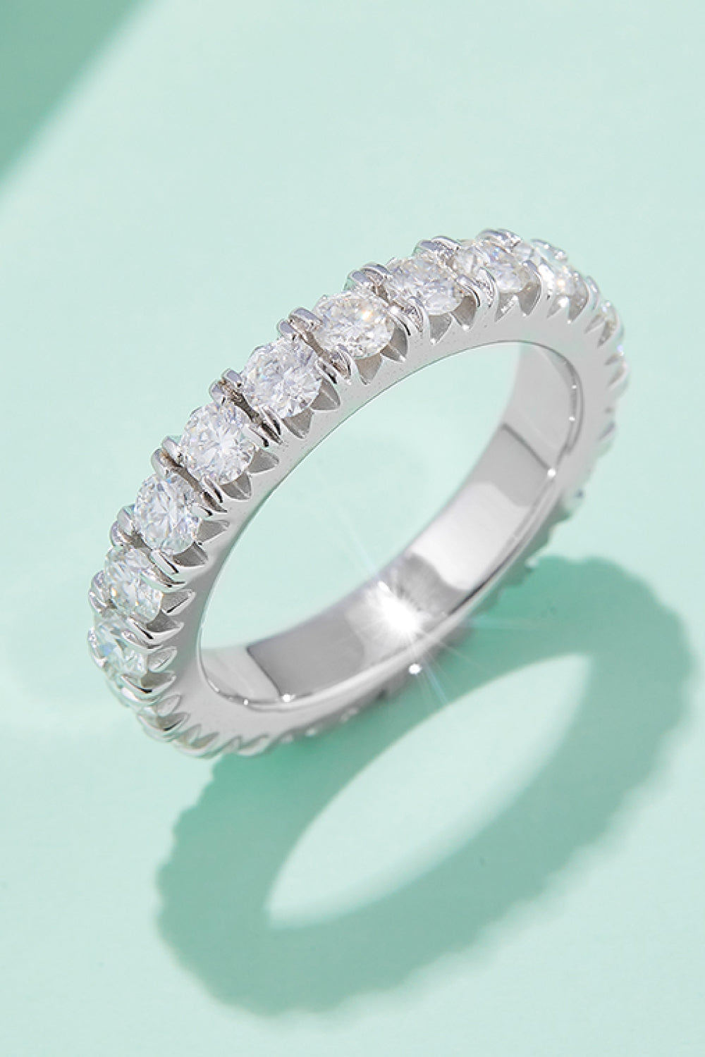 2.3 Carat Moissanite 925 Sterling Silver Eternity Ring-Teresa&#39;s Fashionista LLC