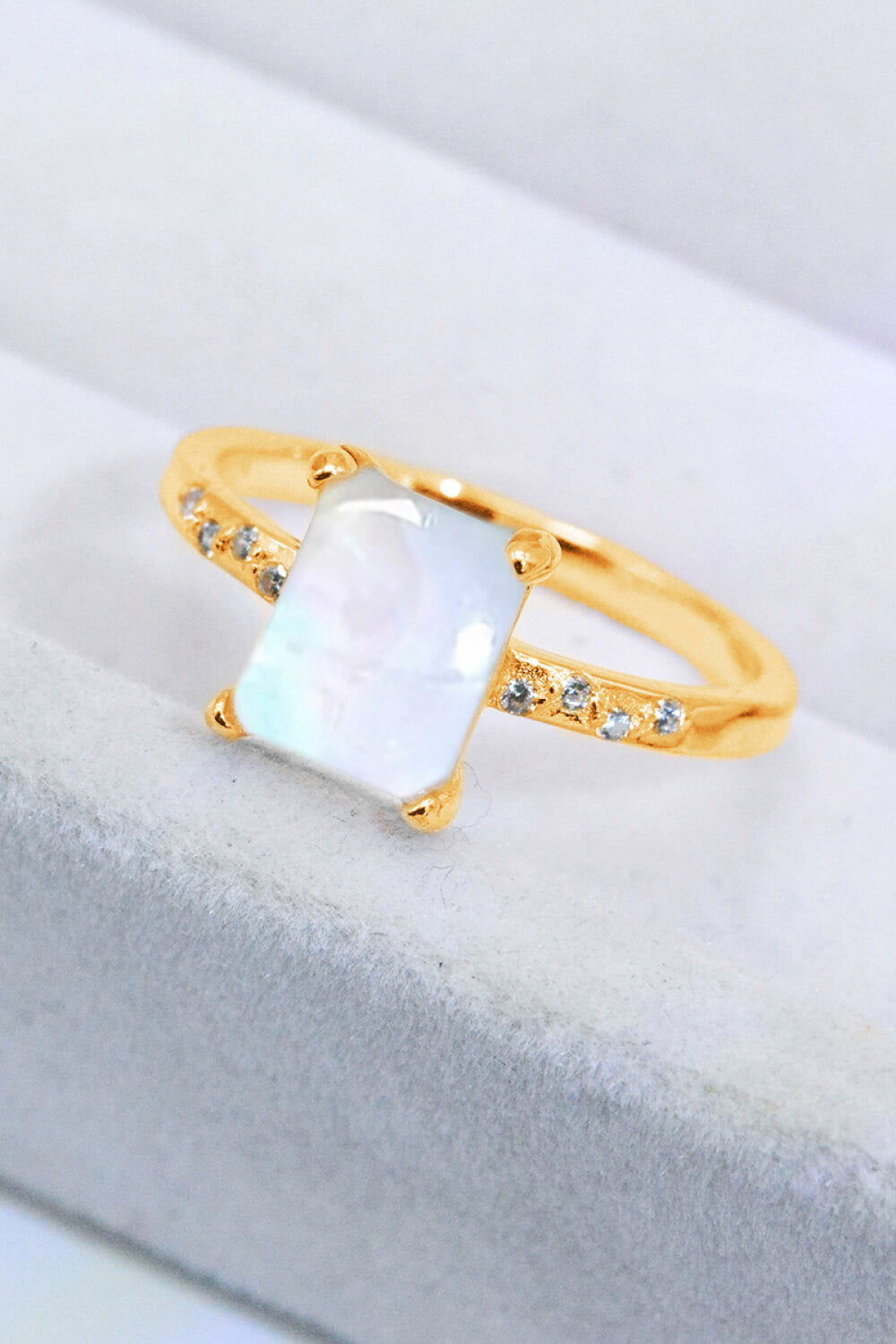 Square Moonstone Ring-Teresa&#39;s Fashionista LLC