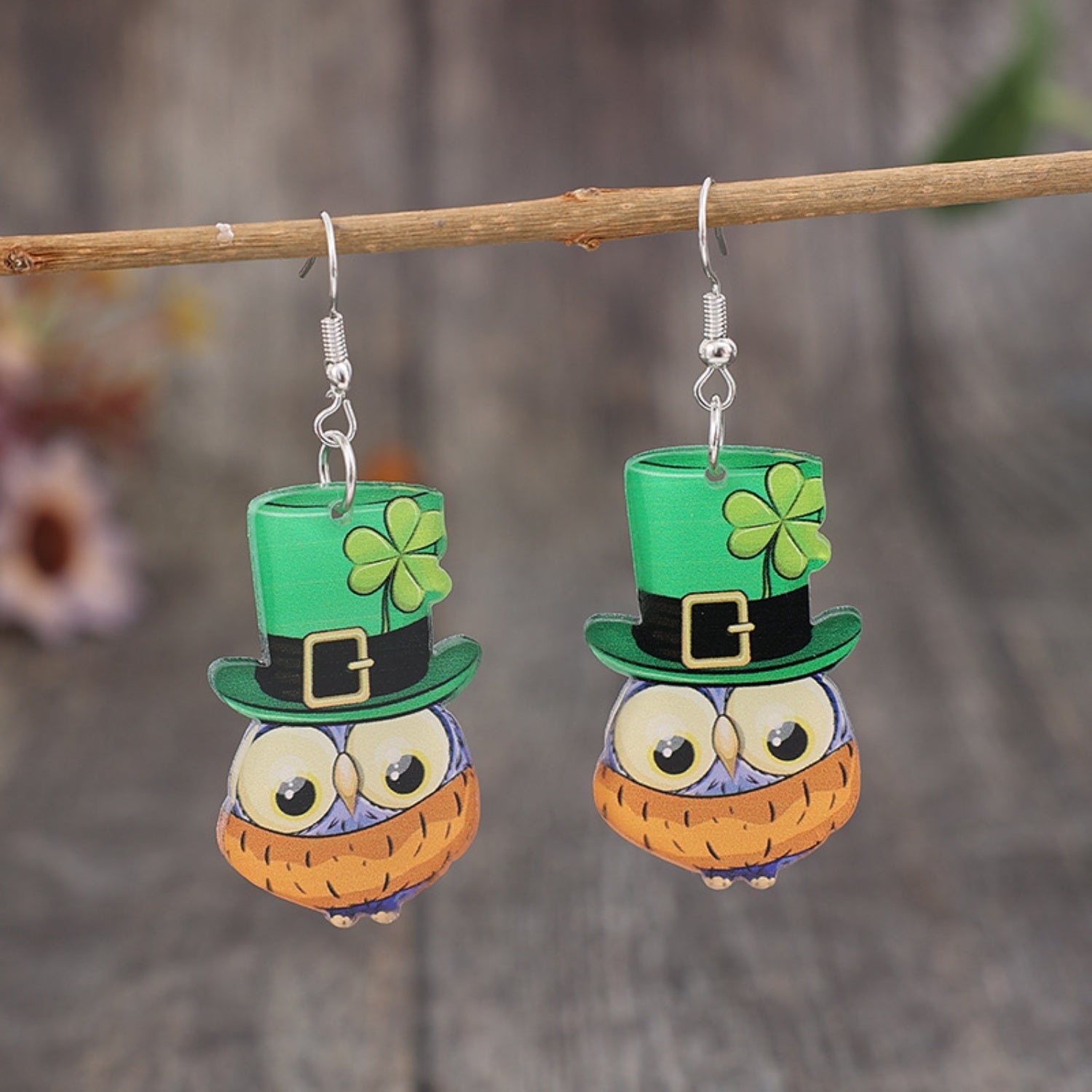 Owl Acrylic Dangle Earrings-Teresa&#39;s Fashionista LLC