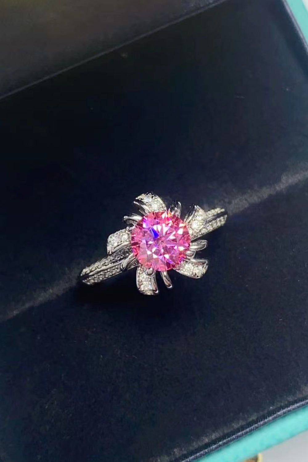 1 Carat Moissanite Flower-Shaped Ring-Teresa&#39;s Fashionista LLC