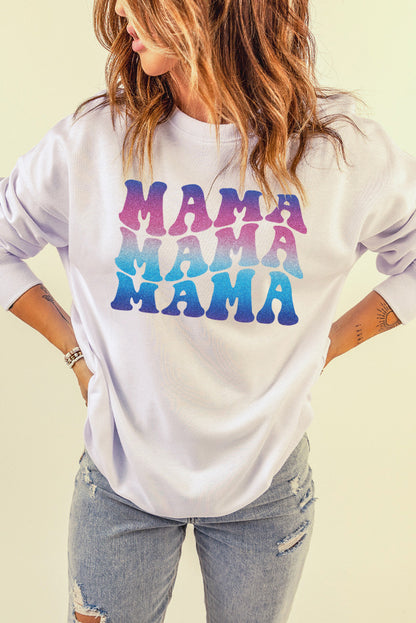 MAMA Gradient Graphic Dropped Shoulder Sweatshirt-Teresa&#39;s Fashionista LLC