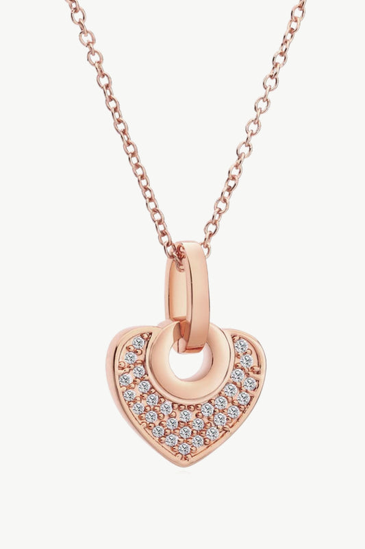 Crystal Heart Pendant Necklace-Teresa&#39;s Fashionista LLC