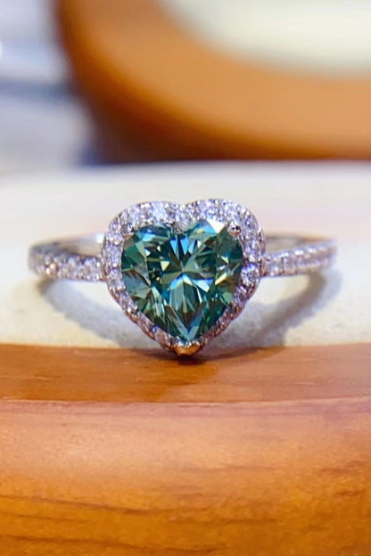 1-Carat Moissanite Heart Ring-Teresa&#39;s Fashionista LLC