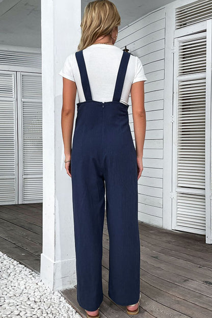 Light Up Your Life Buttoned Straight Leg Overalls-Teresa&#39;s Fashionista LLC