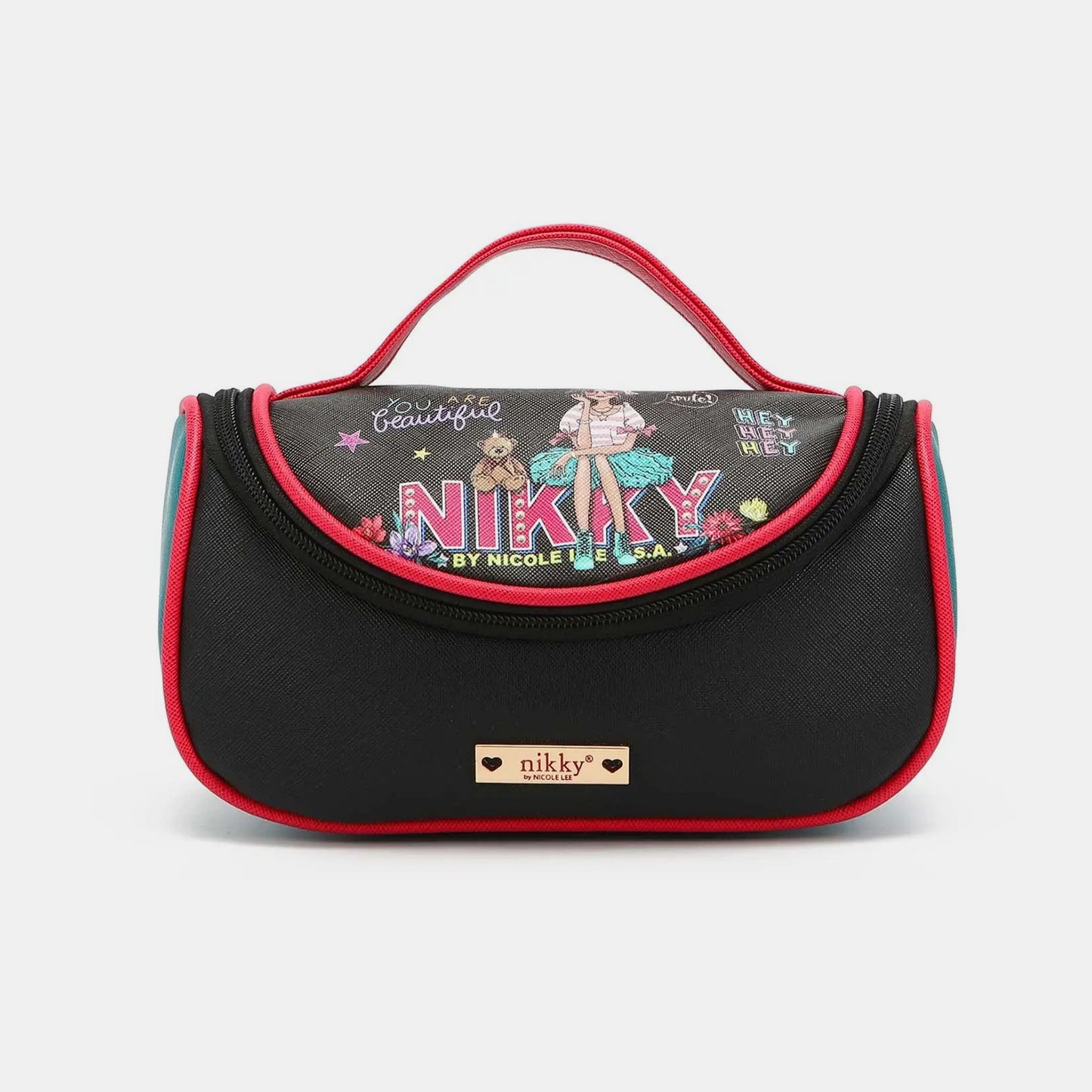 Nicole Lee USA Nikky Contrast Makeup Bag-Teresa&#39;s Fashionista LLC