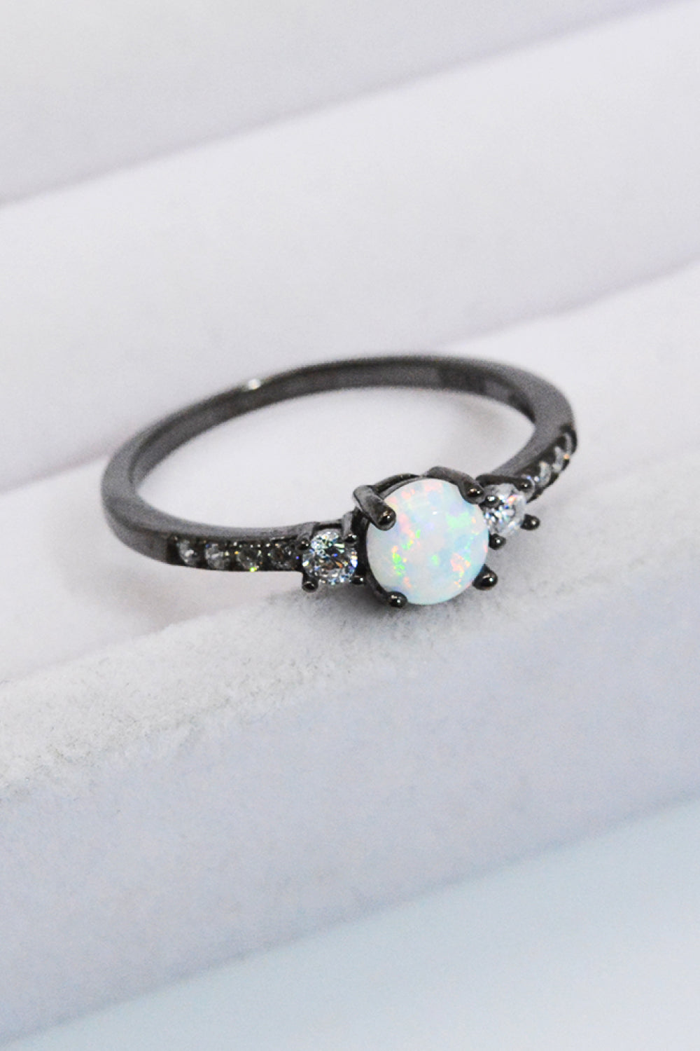 925 Sterling Silver Round Opal Ring-Teresa&#39;s Fashionista LLC