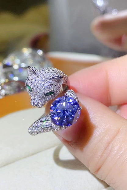 2 Carat Moissanite Adjustable Animal Bypass Ring-Teresa&#39;s Fashionista LLC