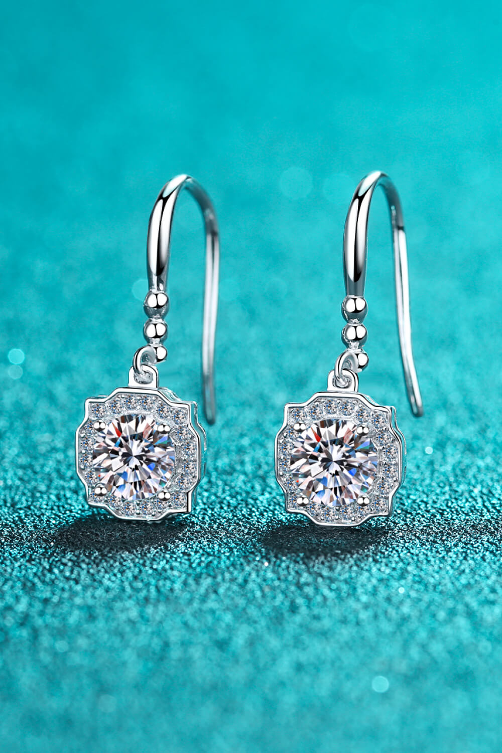 925 Sterling Silver Moissanite Hook Earrings-Teresa&#39;s Fashionista LLC