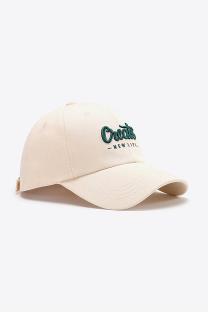 CREATE NEW LIFE Adjustable Cotton Baseball Cap-Teresa&#39;s Fashionista LLC