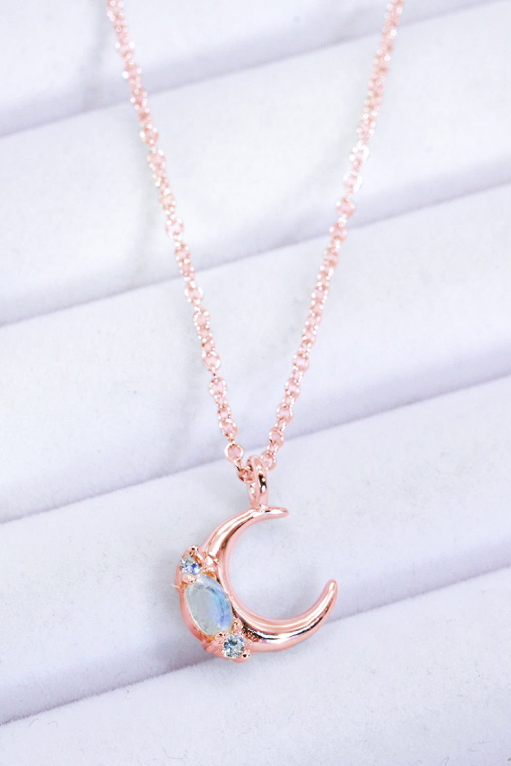 Natural Moonstone Moon Pendant Necklace-Teresa&#39;s Fashionista LLC