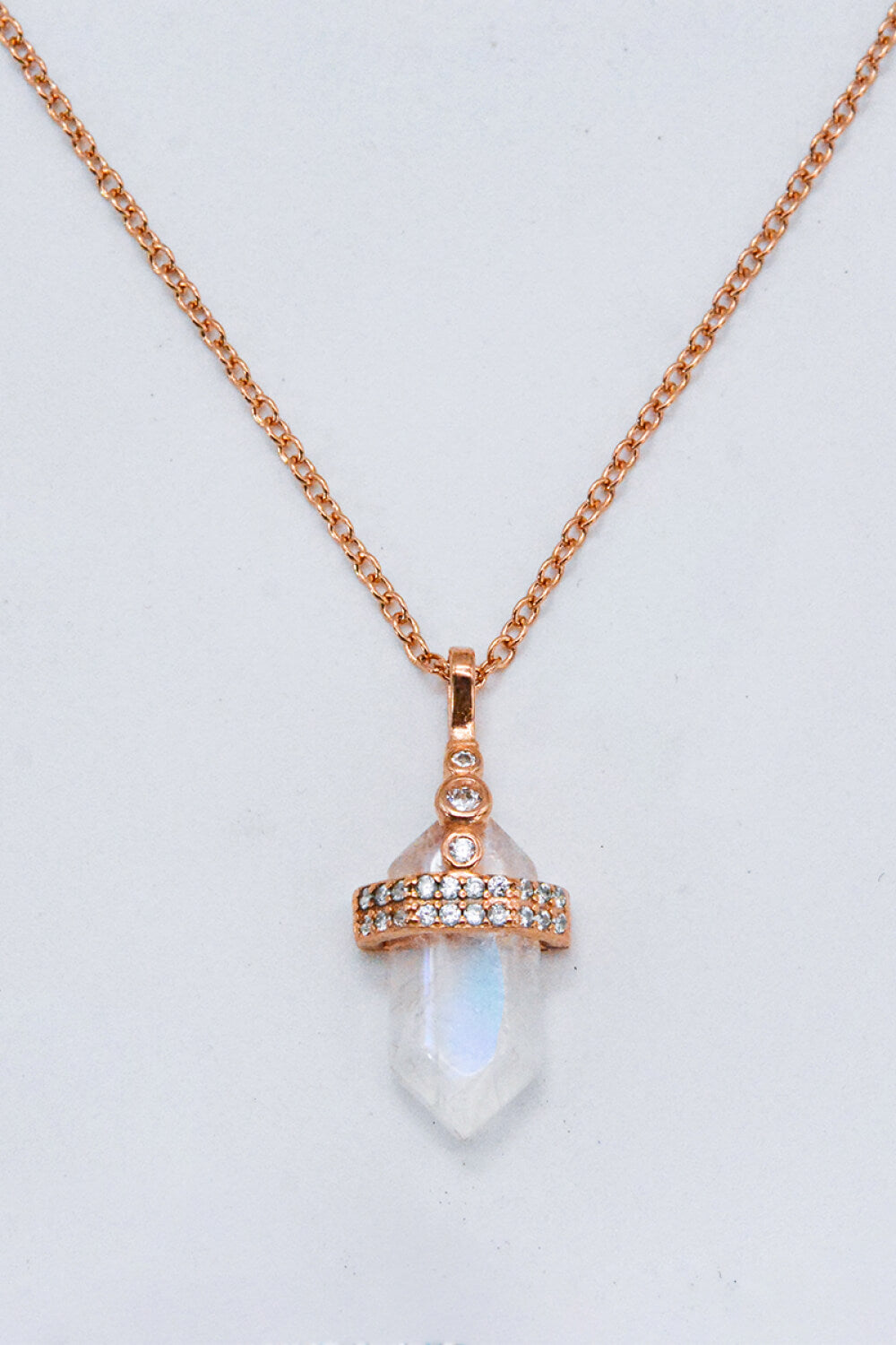 925 Sterling Silver Moonstone Pendant Necklace-Teresa&#39;s Fashionista LLC