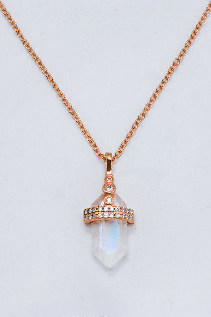 925 Sterling Silver Moonstone Pendant Necklace-Teresa&#39;s Fashionista LLC