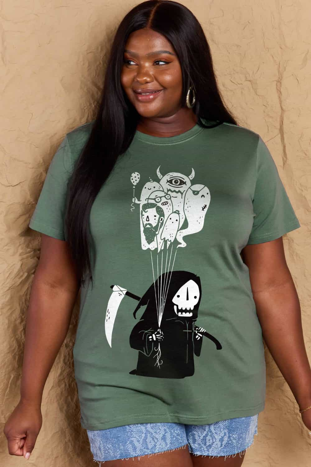 Simply Love Full Size Death Graphic T-Shirt-Teresa&#39;s Fashionista LLC