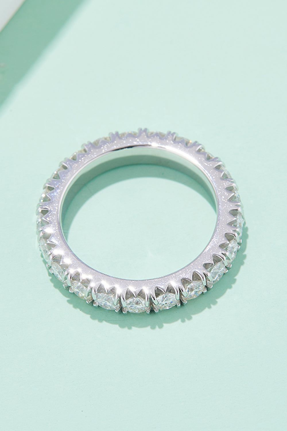 2.3 Carat Moissanite 925 Sterling Silver Eternity Ring-Teresa&#39;s Fashionista LLC