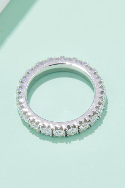 2.3 Carat Moissanite 925 Sterling Silver Eternity Ring-Teresa&#39;s Fashionista LLC