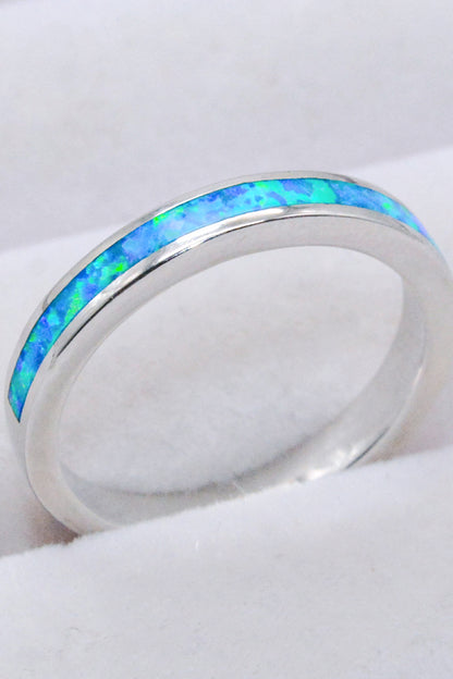 925 Sterling Silver Opal Ring in Sky Blue-Teresa&#39;s Fashionista LLC