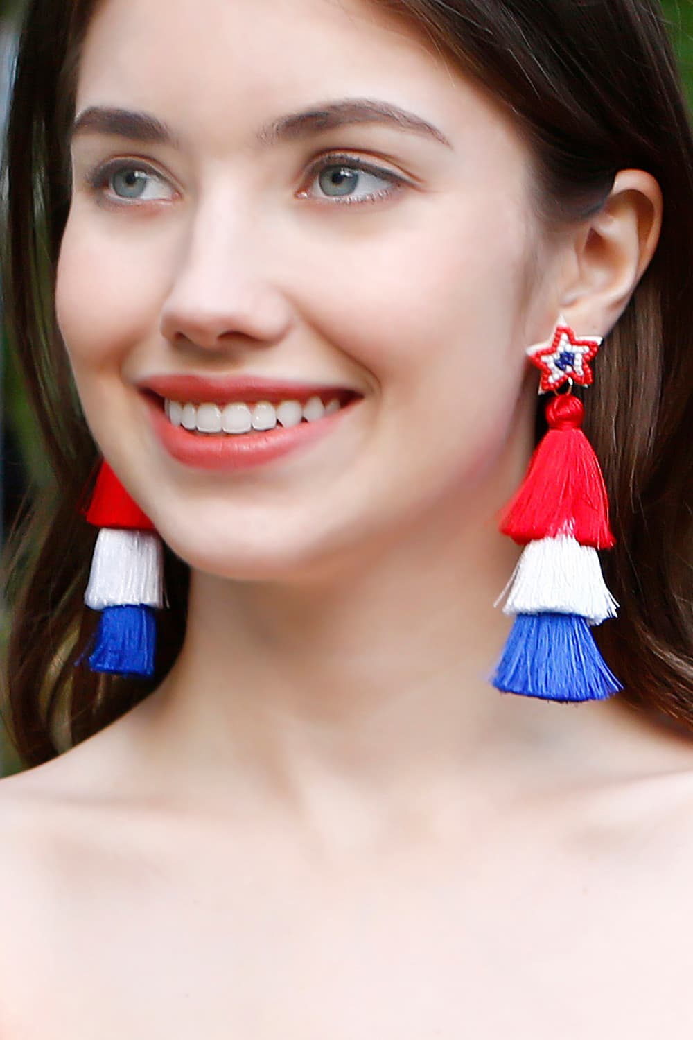 Beaded Star Tassel Dangle Earrings-Teresa&#39;s Fashionista LLC