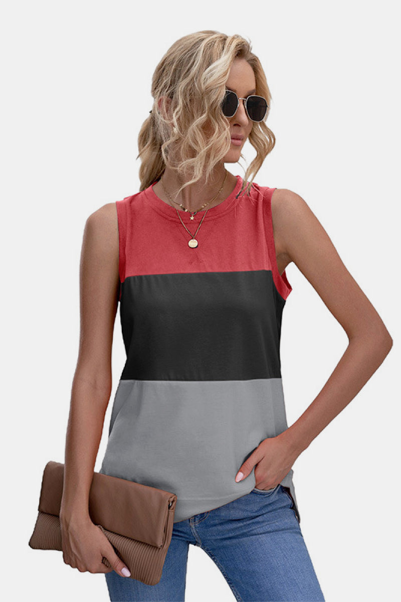 Color Block Tank Top-Teresa&#39;s Fashionista LLC