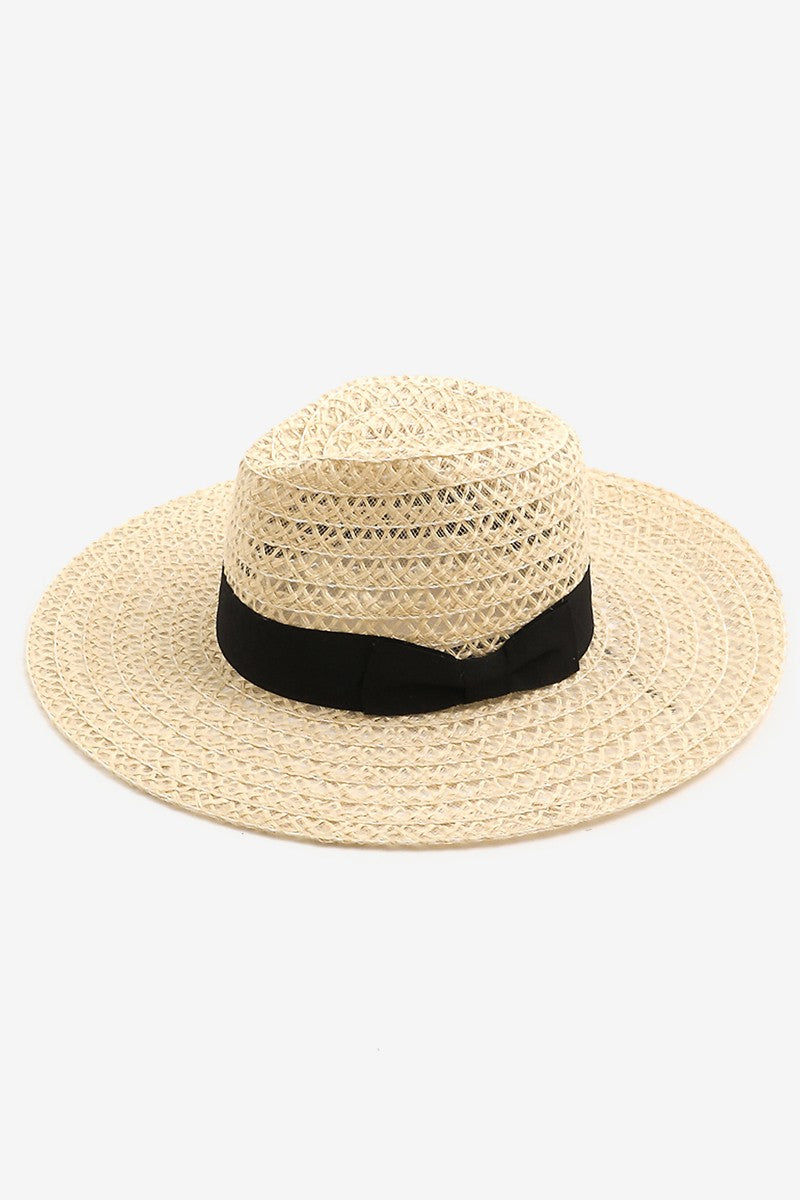 Fame Wide Brim Straw Weave Sun Hat-Teresa&#39;s Fashionista LLC