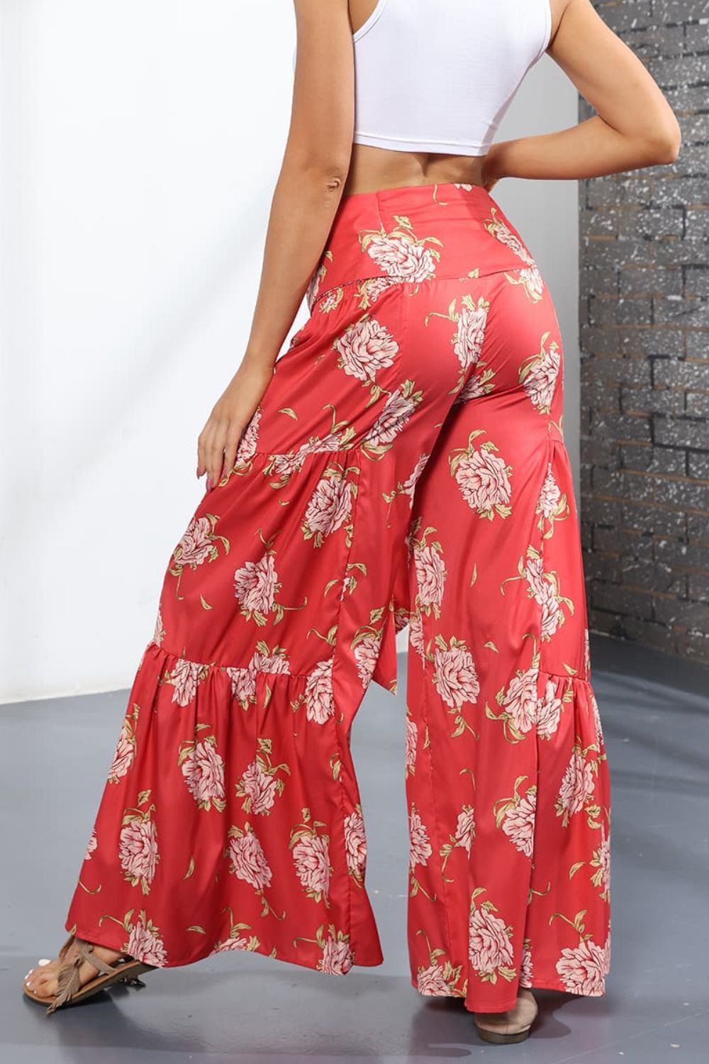 Printed High-Rise Tied Culottes-Teresa&#39;s Fashionista LLC