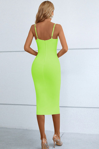 Cutout Spaghetti Strap Bodycon Dress-Teresa&#39;s Fashionista LLC