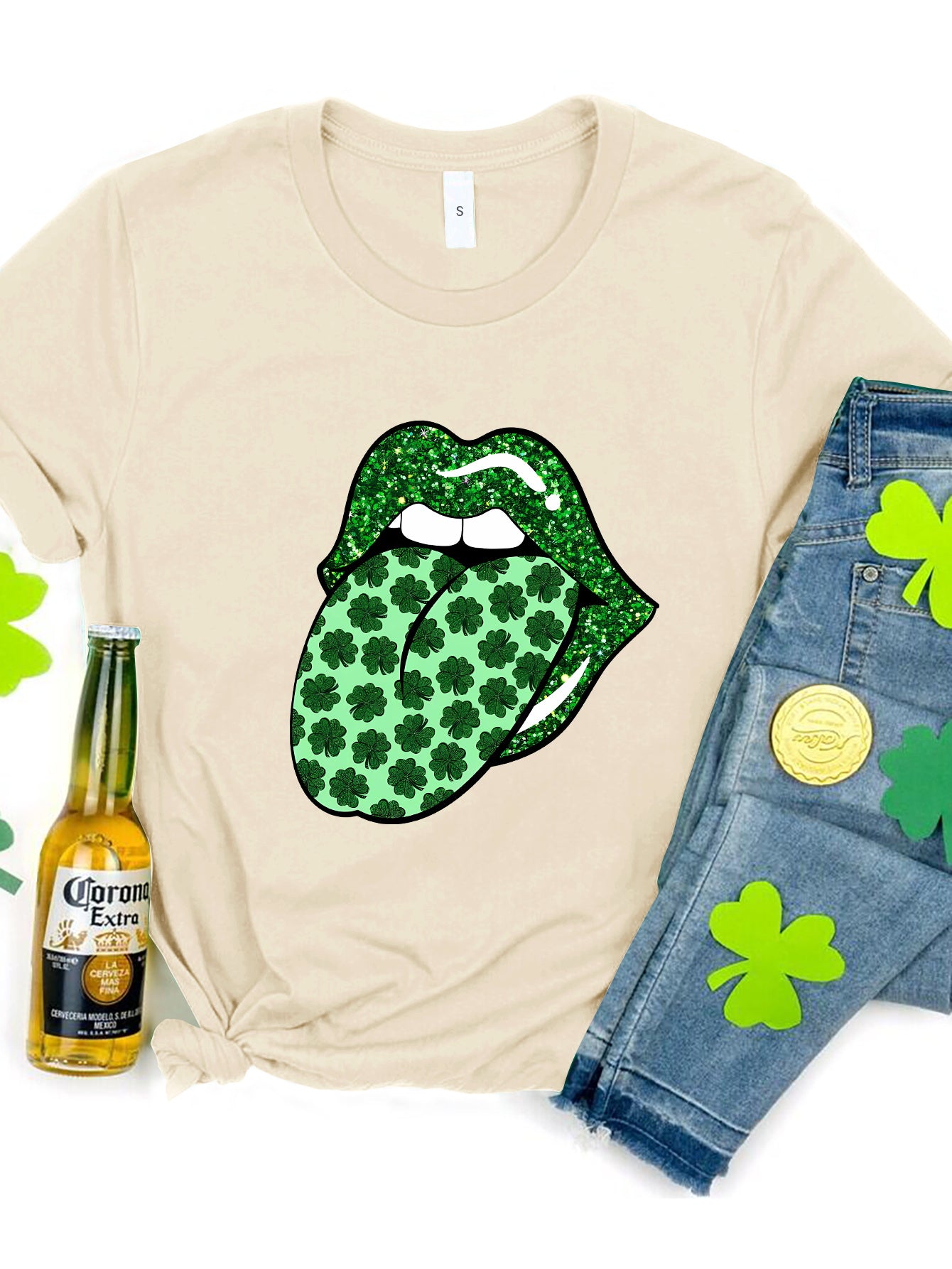 Saint Patrick's Day Round Neck T-Shirt-Teresa&#39;s Fashionista LLC