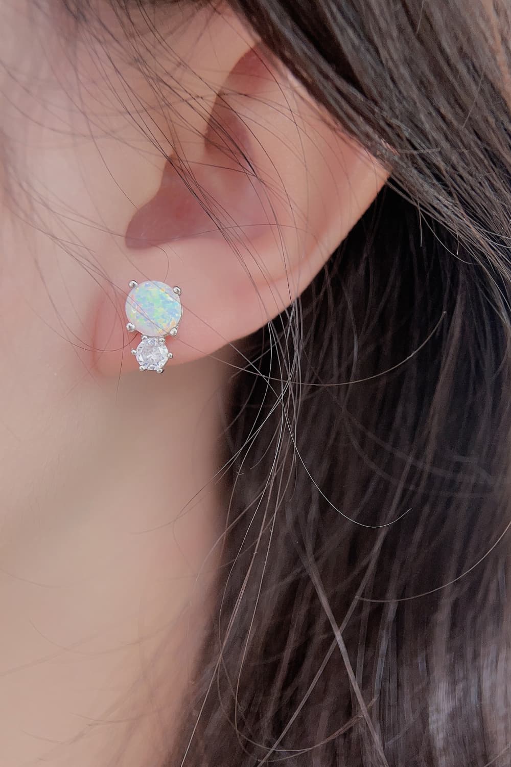 4-Prong Opal Stud Earrings-Teresa&#39;s Fashionista LLC