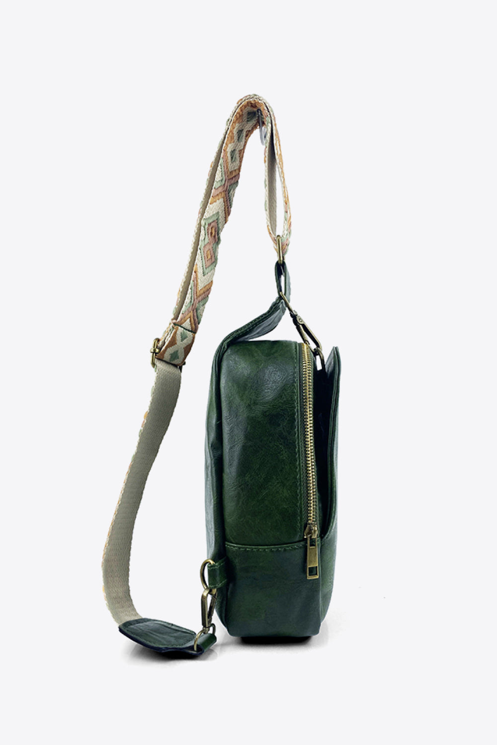 Random Pattern Adjustable Strap PU Leather Sling Bag-Teresa&#39;s Fashionista LLC