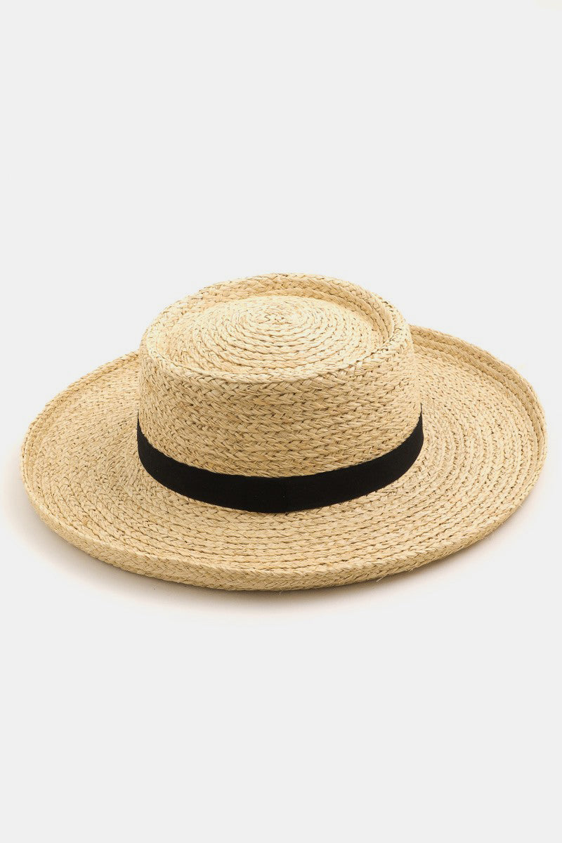 Fame Wide Brim Straw Weave Hat-Teresa&#39;s Fashionista LLC