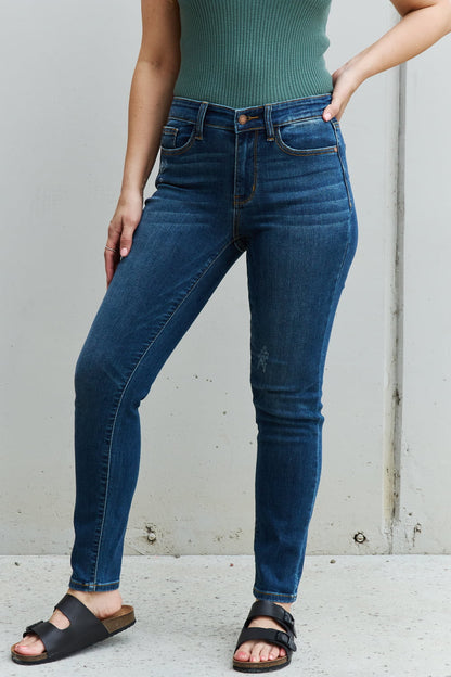 Judy Blue Aila Regular Full Size Mid Rise Cropped Relax Fit Jeans-Teresa&#39;s Fashionista LLC