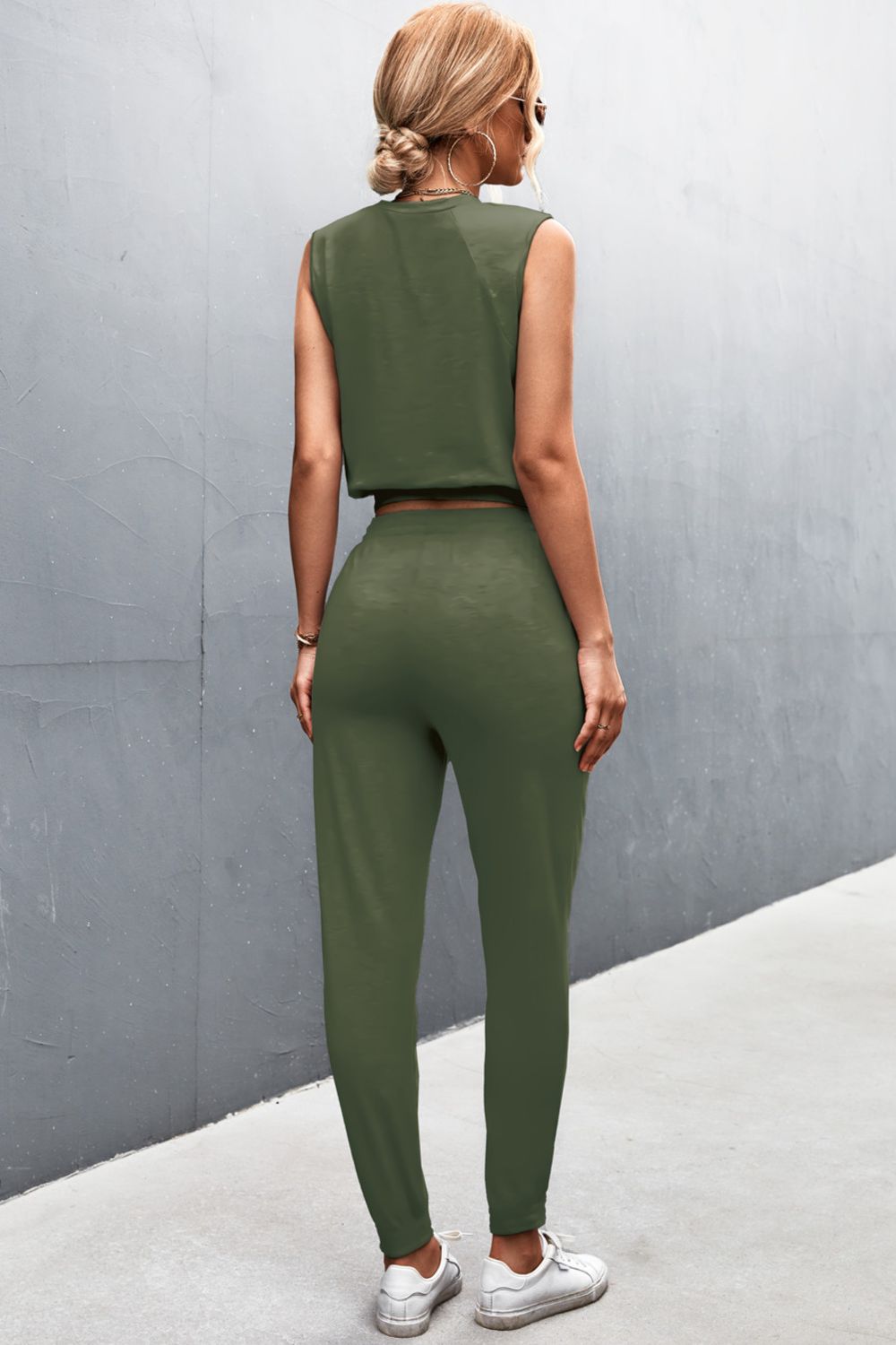 Sleeveless Top and Joggers Set-Teresa&#39;s Fashionista LLC