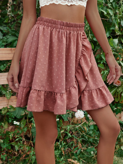 Ruffle Hem Elastic Waist Mini Skirt-Teresa&#39;s Fashionista LLC