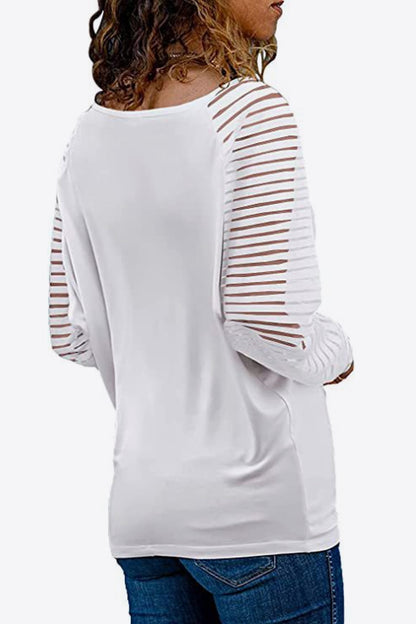 V-Neck Long Raglan Sleeve Top-Teresa&#39;s Fashionista LLC