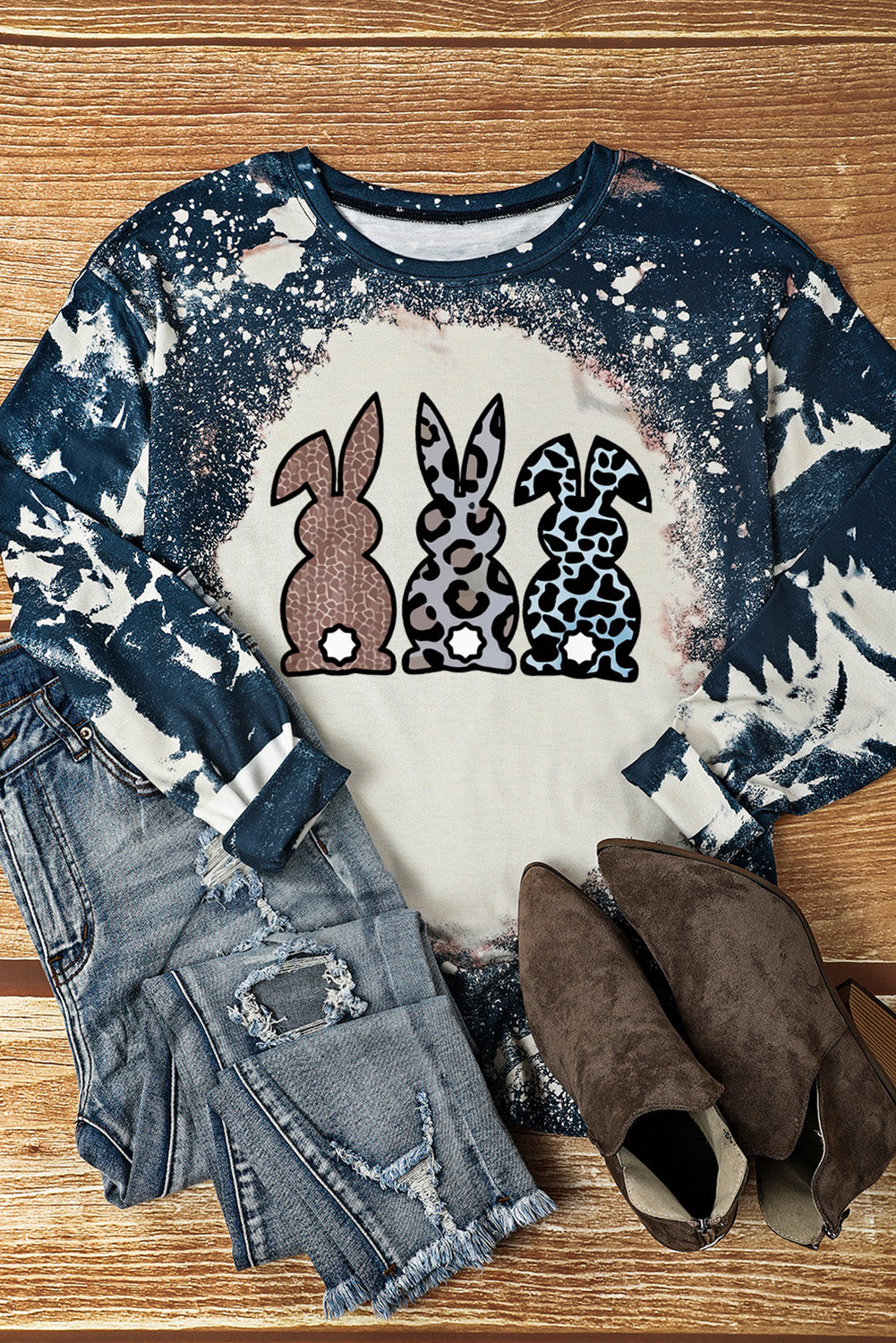 Easter Bunny Graphic Long-Sleeve Top-Teresa&#39;s Fashionista LLC