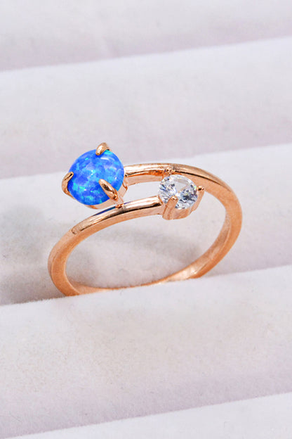 Opal and Zircon Open Ring-Teresa&#39;s Fashionista LLC