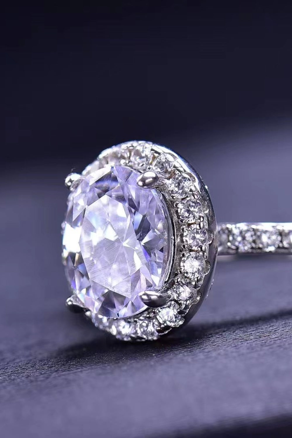 2 Carat Moissanite Platinum-Plated Ring-Teresa&#39;s Fashionista LLC