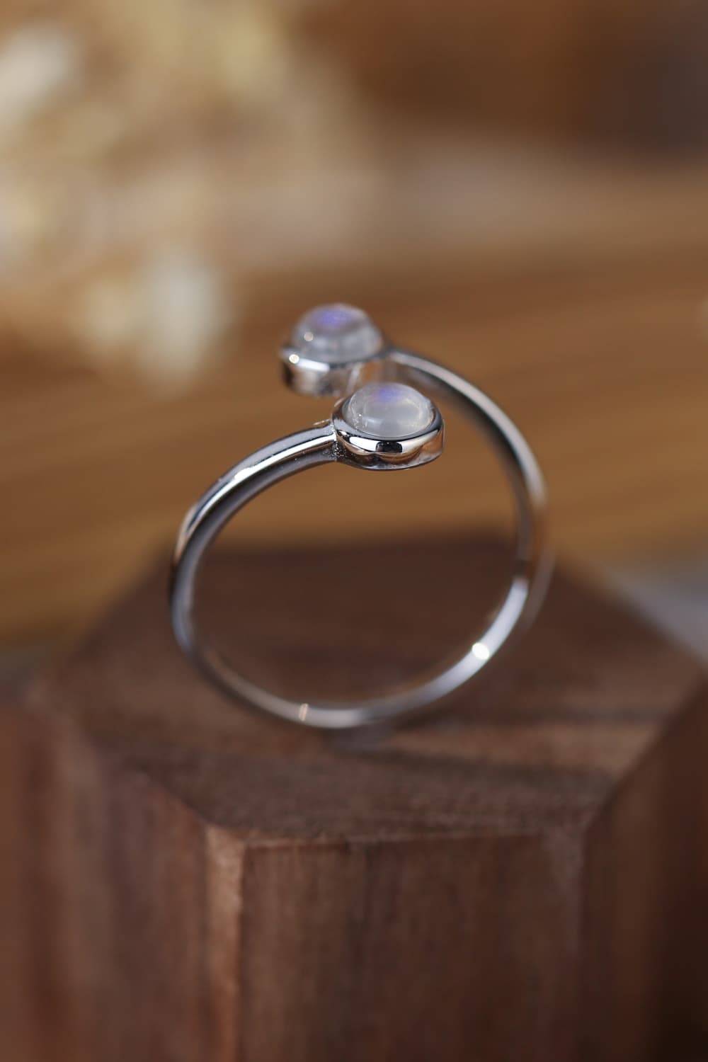 High Quality Natural Moonstone 925 Sterling Silver Toi Et Moi Ring-Teresa&#39;s Fashionista LLC