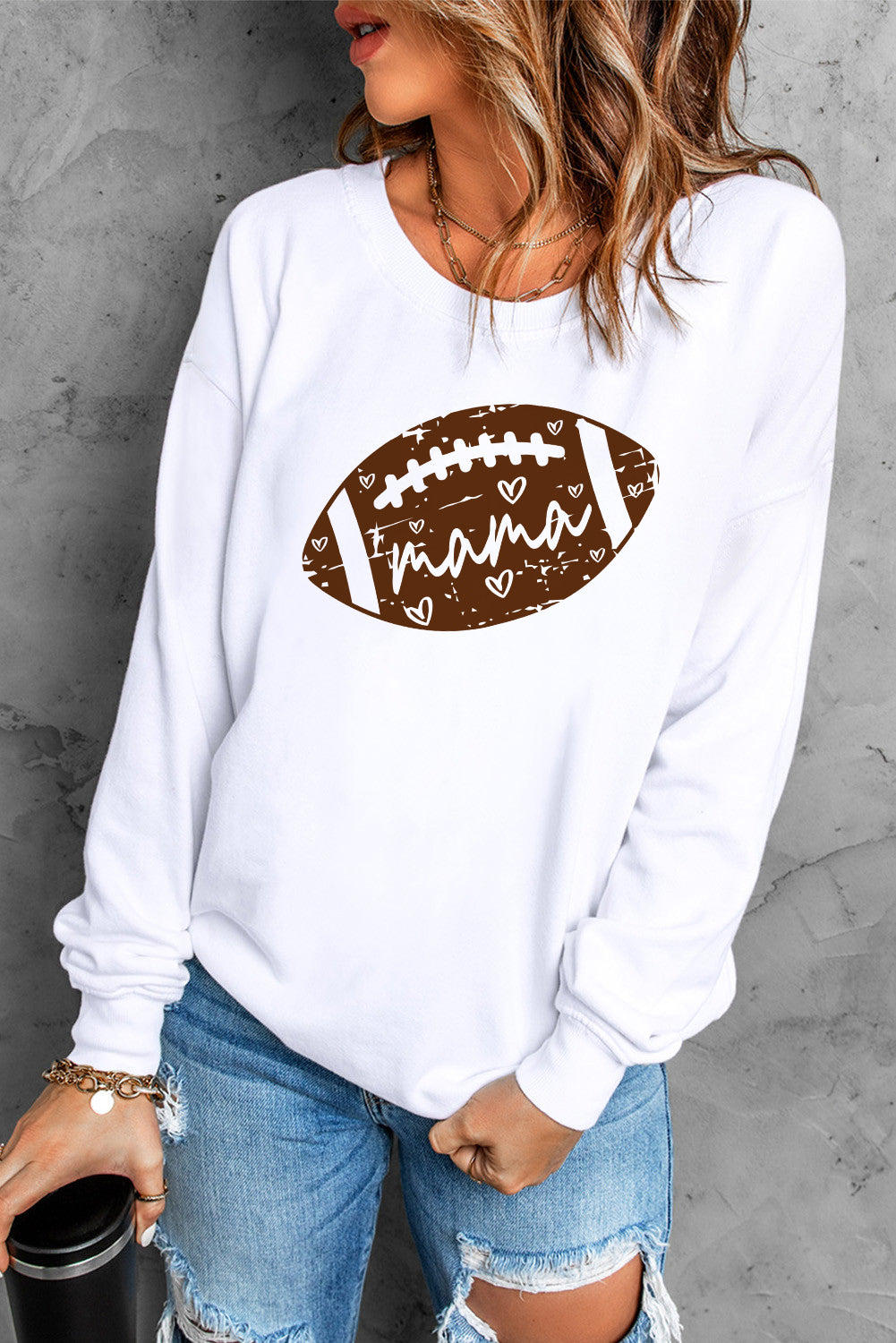 MAMA Graphic Drop Shoulder Sweatshirt-Teresa&#39;s Fashionista LLC