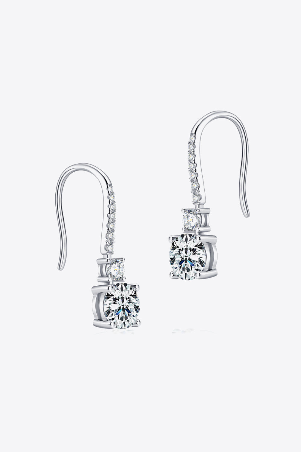 2 Carat Moissanite 925 Sterling Silver Drop Earrings-Teresa&#39;s Fashionista LLC