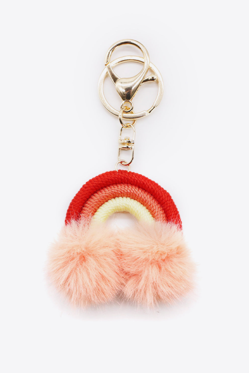 Assorted 4-Pack Rainbow Pom Pom Keychain-Teresa&#39;s Fashionista LLC