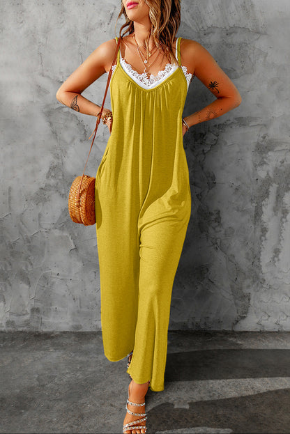 Spaghetti Strap Wide Leg Jumpsuit-Teresa&#39;s Fashionista LLC