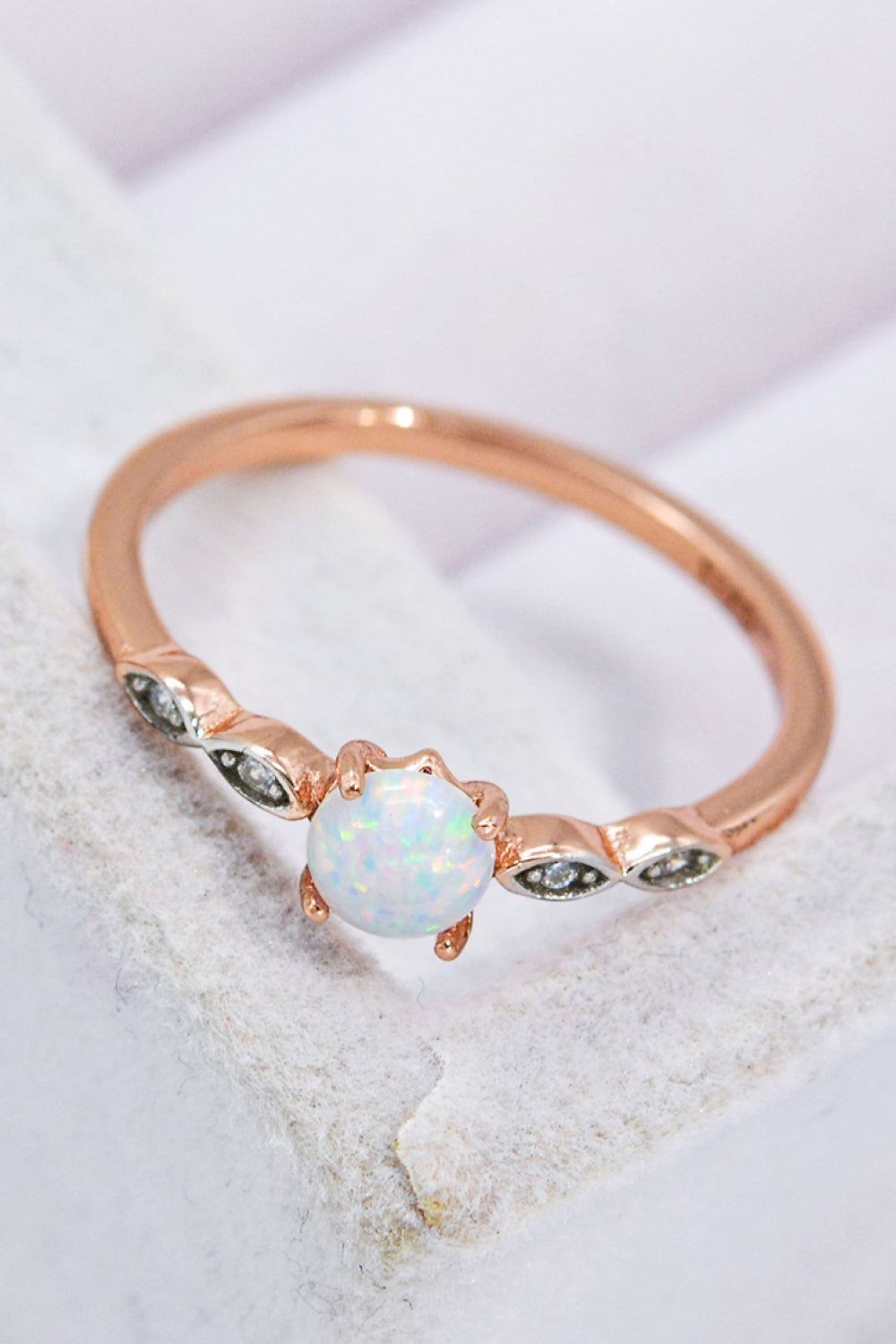 Opal Contrast Platinum-Plated Ring-Teresa&#39;s Fashionista LLC