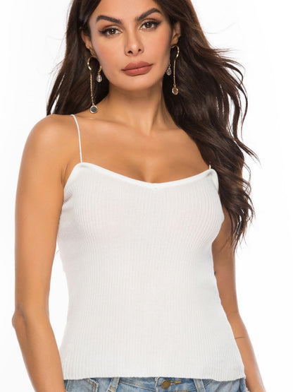 Sweetheart Neck Knit Cami-Teresa&#39;s Fashionista LLC