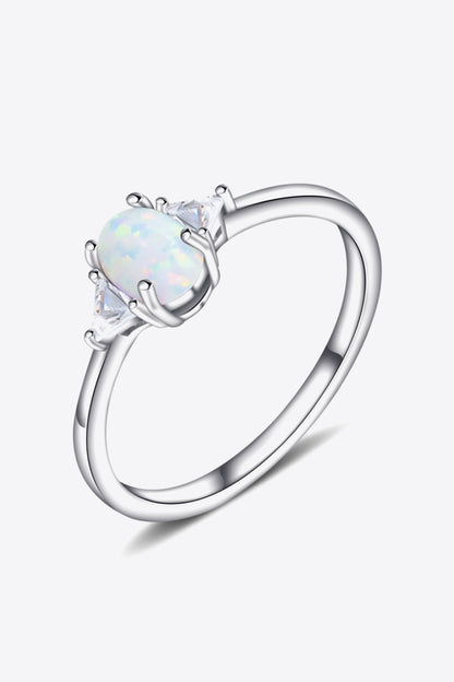 Contrast 925 Sterling Silver Opal Ring-Teresa&#39;s Fashionista LLC