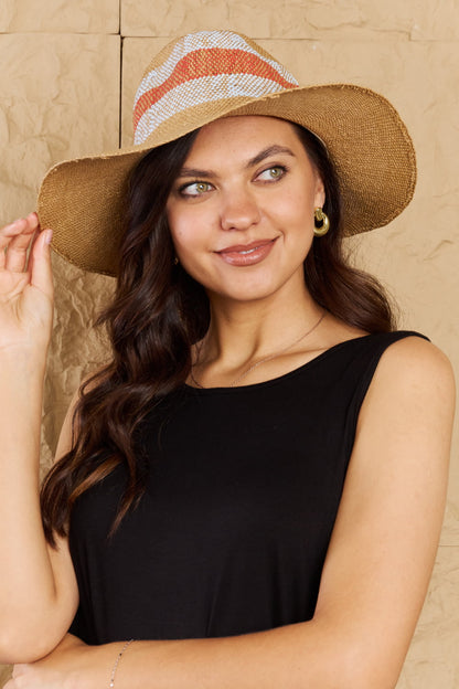 Fame Protect Me Vivid Glow Straw Sun Hat-Teresa&#39;s Fashionista LLC