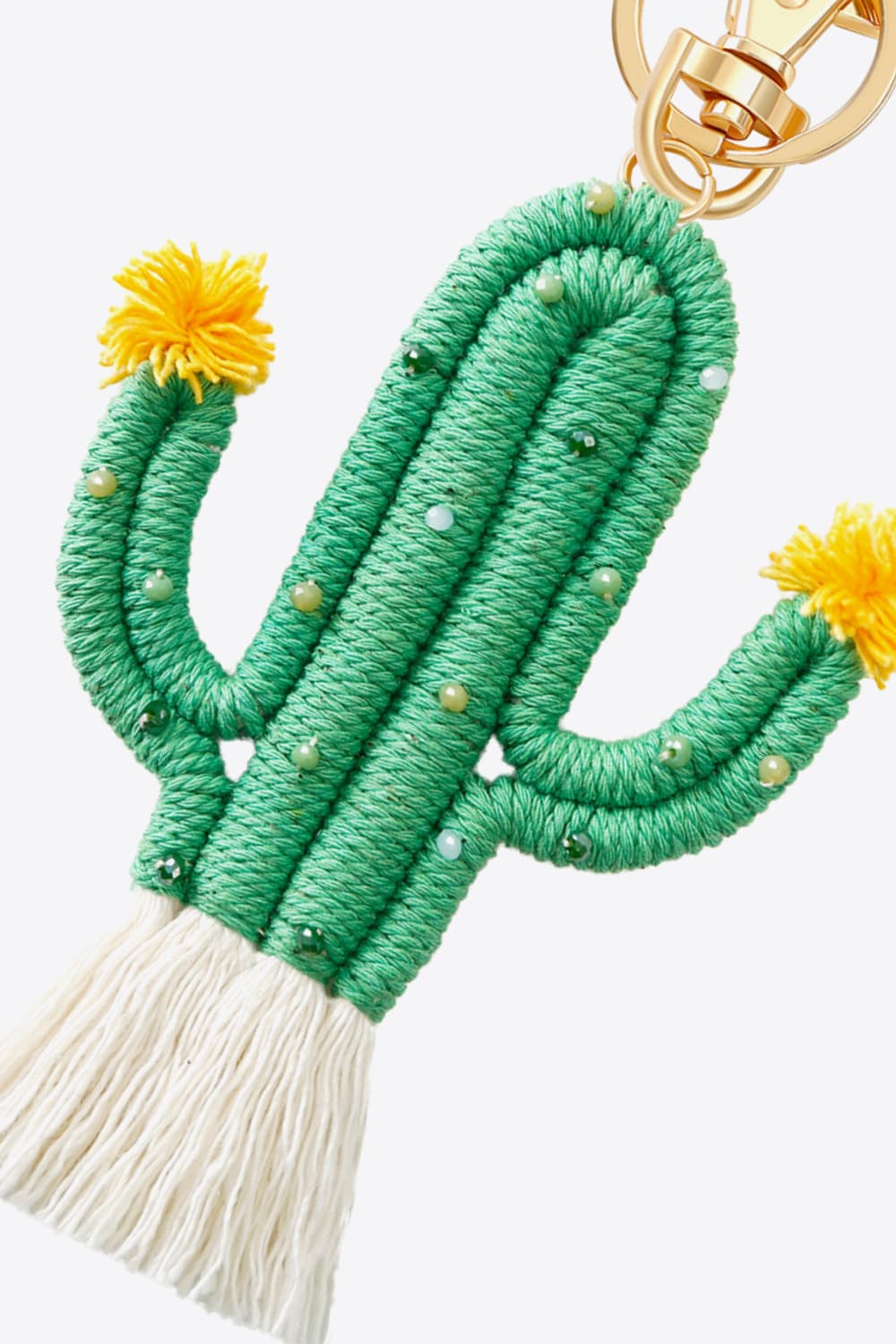 Bead Trim Cactus Keychain with Fringe-Teresa&#39;s Fashionista LLC