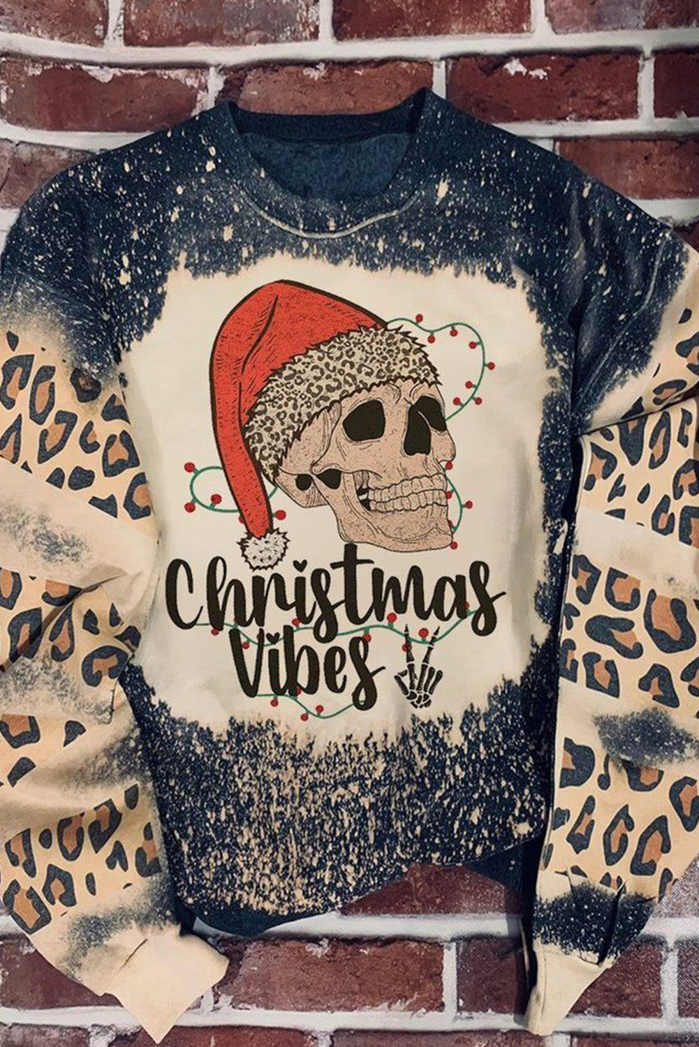 Round Neck Long Sleeve CHRISMAS VIBES Graphic Sweatshirt-Teresa&#39;s Fashionista LLC