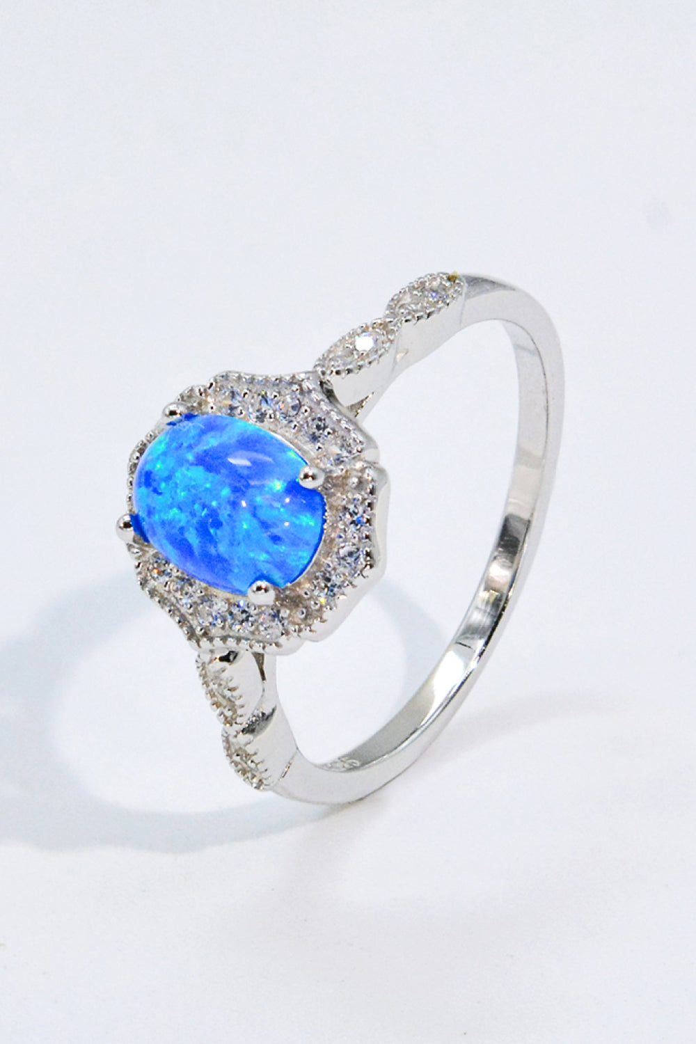 Opal and Zircon 925 Sterling Silver Ring-Teresa&#39;s Fashionista LLC