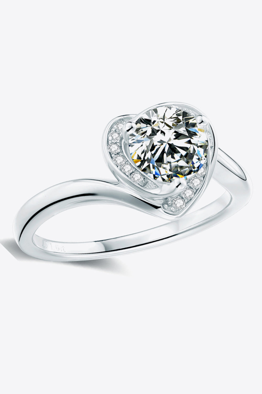 1 Carat Moissanite Heart Ring-Teresa&#39;s Fashionista LLC